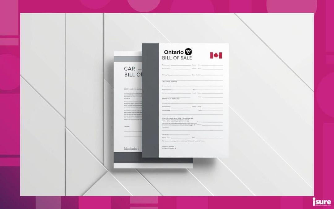 An AI rendering of an Ontario car bill of sale form
