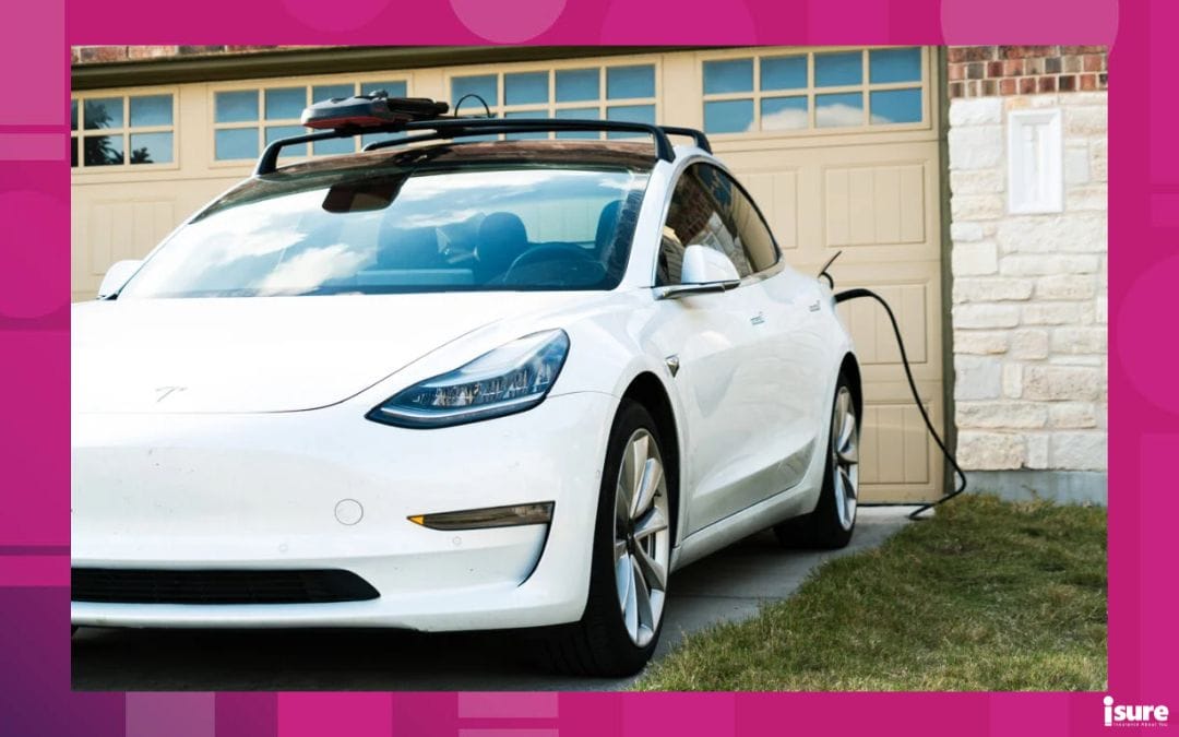 white tesla being charged at home - photo for our guide to charge your electric vehicle at home successfully