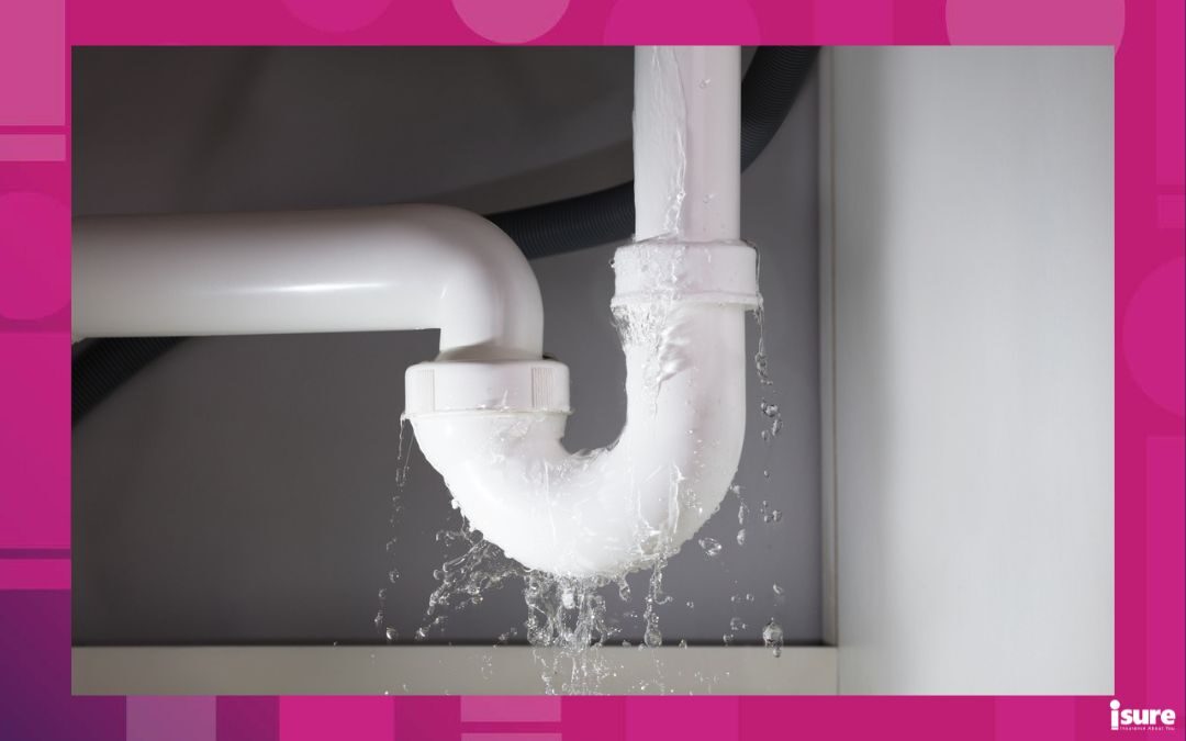 what to do when a pipe bursts in your home - Close-up Of Water Is Leaking From The White Sink Pipe