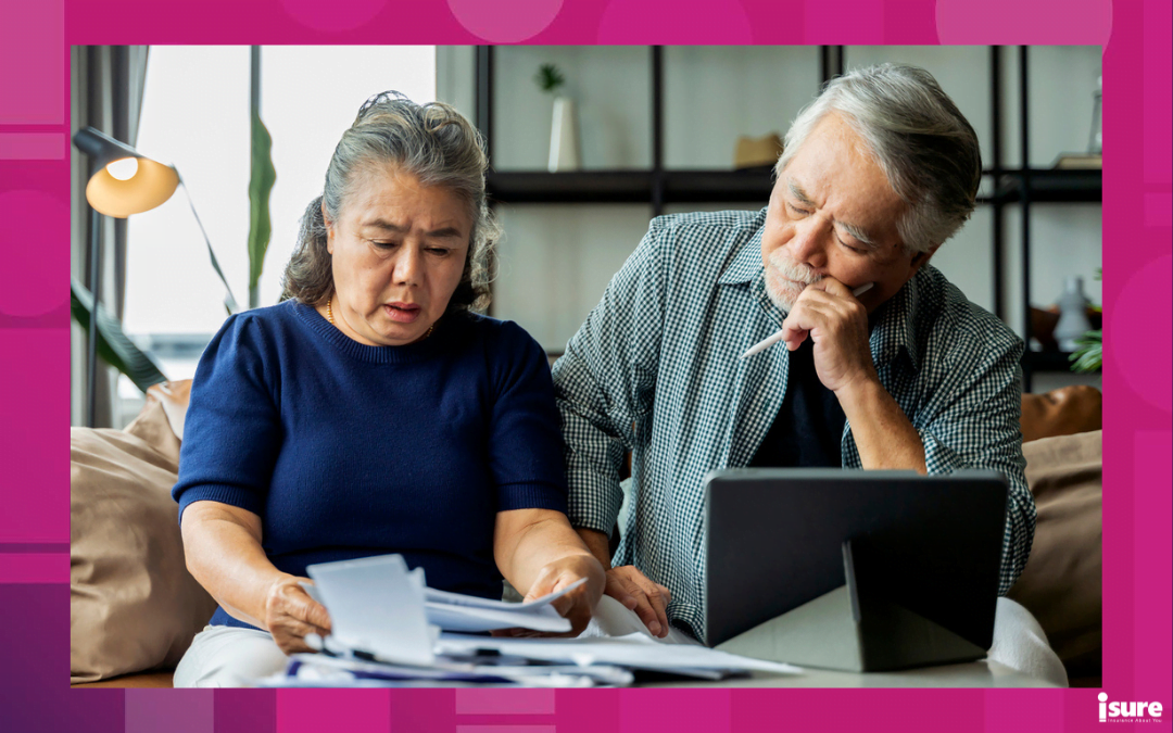 home insurance premiums - Serious stressed asian senior old couple worried about bills discuss unpaid bank debt paper, sad poor retired family looking at tablet counting loan payment, looking worried
