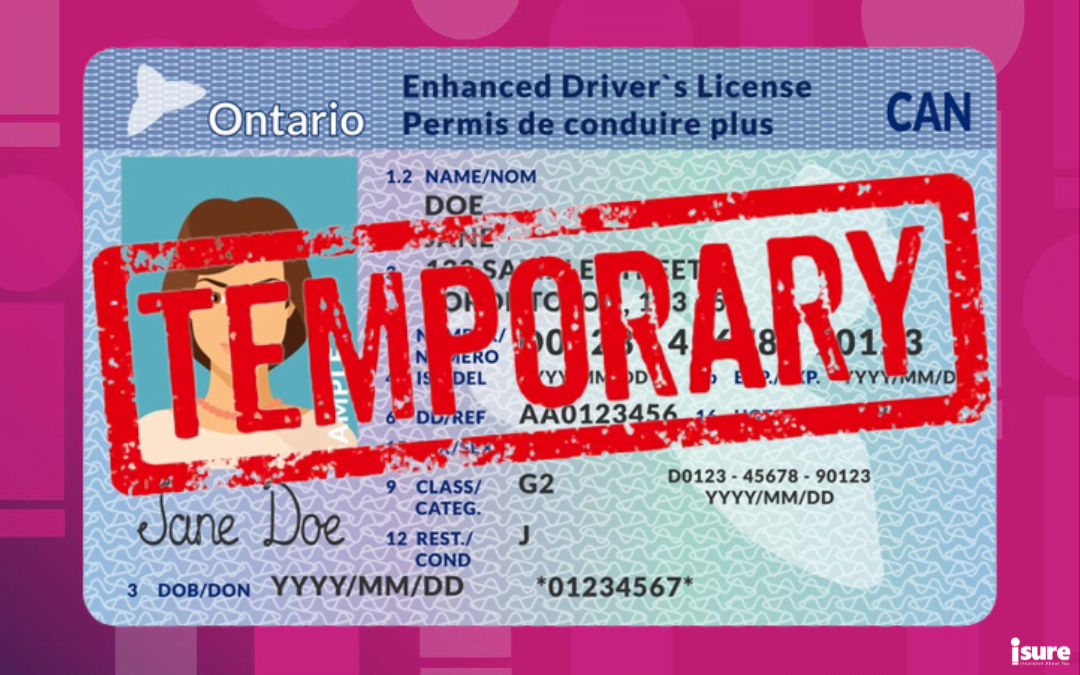 temporary driver's licence - illustration of Ontario licence