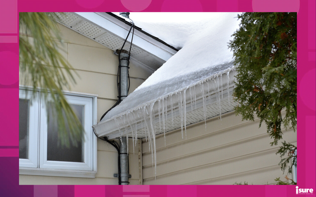 home insurance exclusions - Nature...This shot shows ice, overflowing a gutter, causing Ice Damming