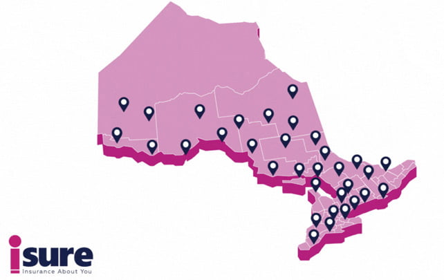 isure Ontario Insurance map