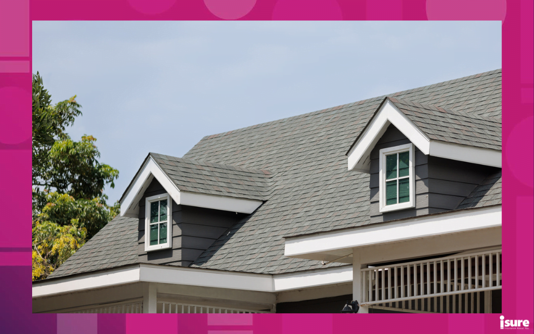 home updates to consider - Roof shingles with garret house on top of the house. dark asphalt tiles on the roof background on afternoon time. dark asphalt tiles on the roof background