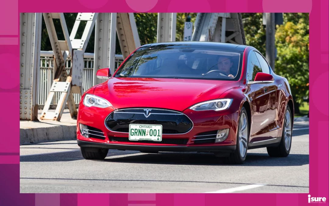 Green licence plate program - red tesla in Ontario