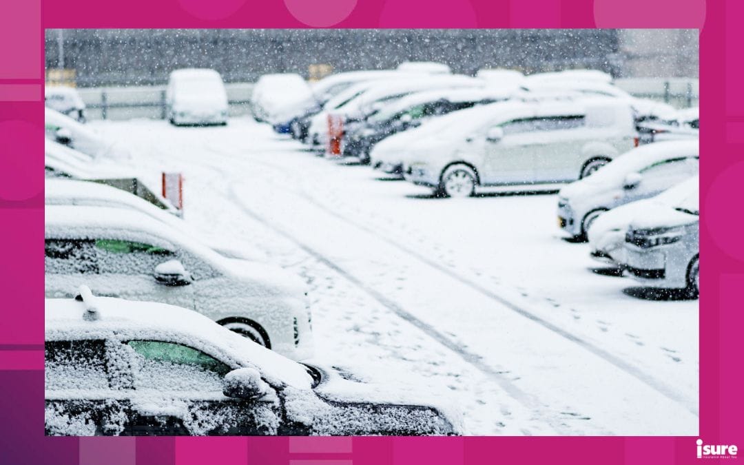 busy parking lot in the winter season