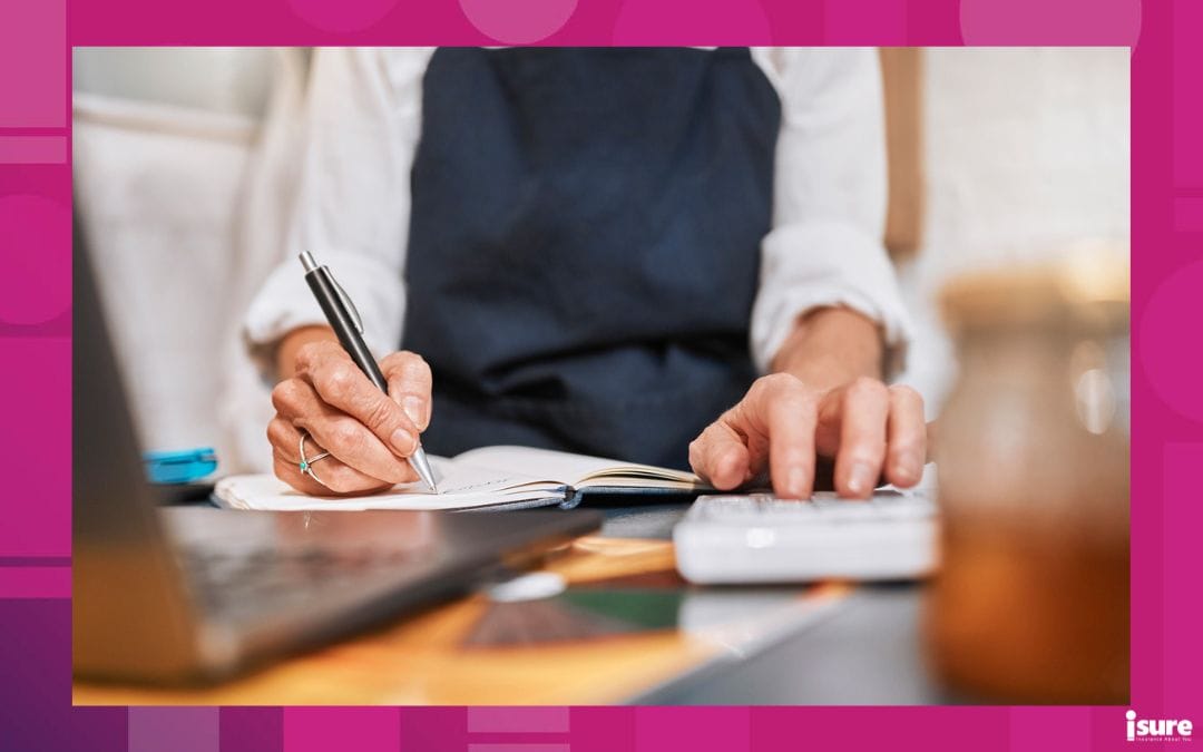 money for your small business - Finance, accounting and manager writing a budget for marketing or advertising a small business startup. Notebook, calculator and entrepreneur working on financial data analysis or sales growth goals
