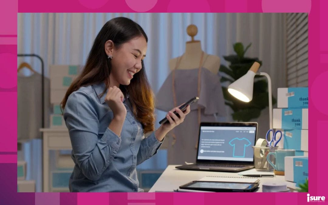 Young attractive beautiful female entrepreneur fund borrower crazy joyful ecstatic face gesture hand yes feeling amazed in peer to peer P2P lending finance or crowdfunding network microfinance approve - business property insurance