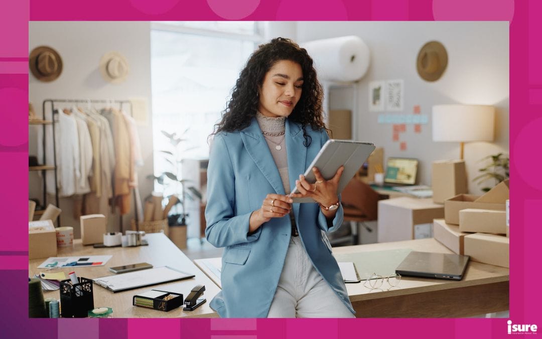 Business woman, fashion designer and tablet in logistics, research or management at boutique. Female person or entrepreneur working on technology in storage or inventory check at retail store or shop, operating with a small business grant