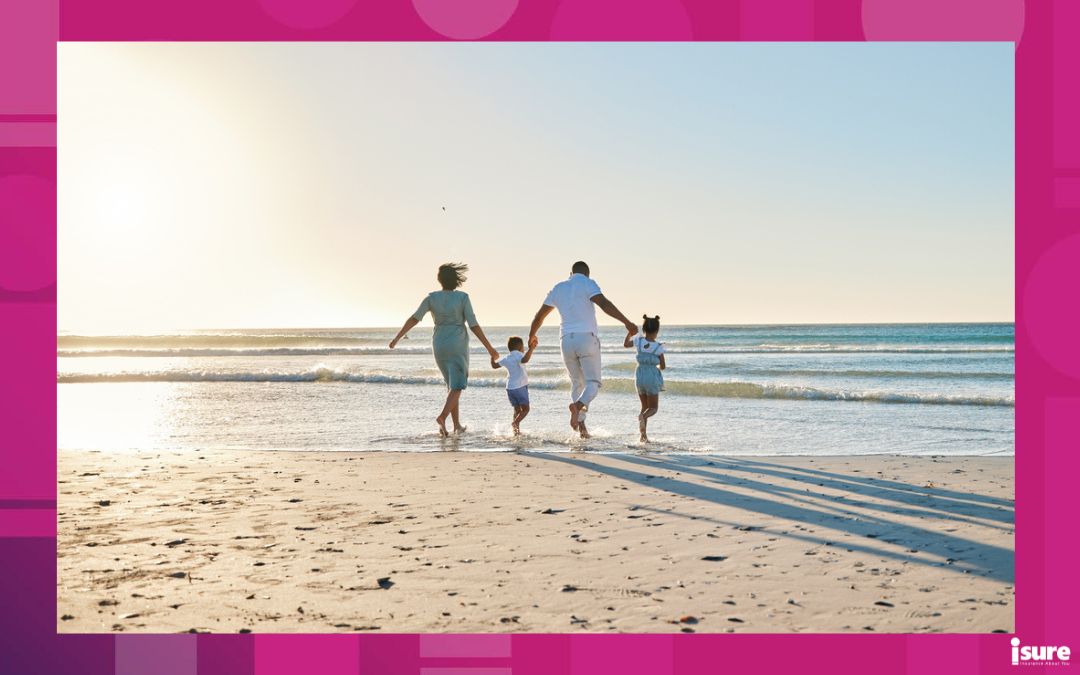 ontario beaches - family holding hands on the beach