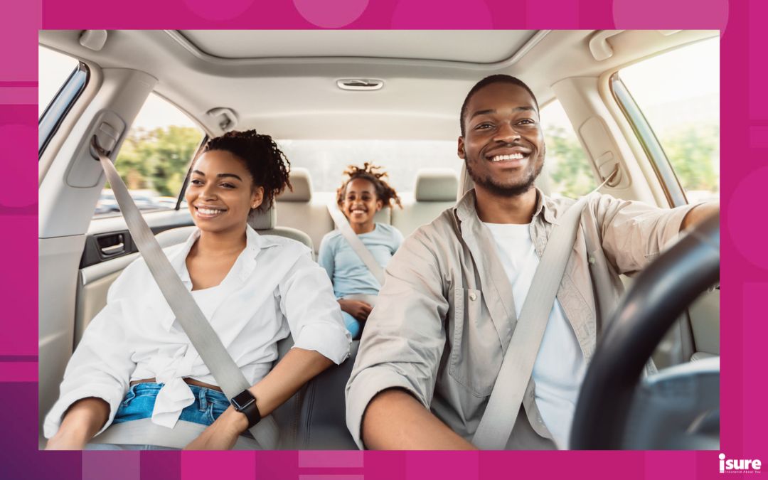 Happy African American Family Riding Car Traveling By Automobile. Black Parents And Daughter Enjoying Summer Road Trip Together On Weekend. Panorama, Selective Focus - auto insurance policy information