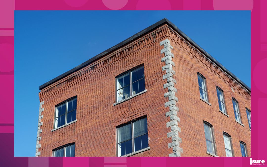 insuring older buildings - vintage building red brick office downtown old city architecture business detail