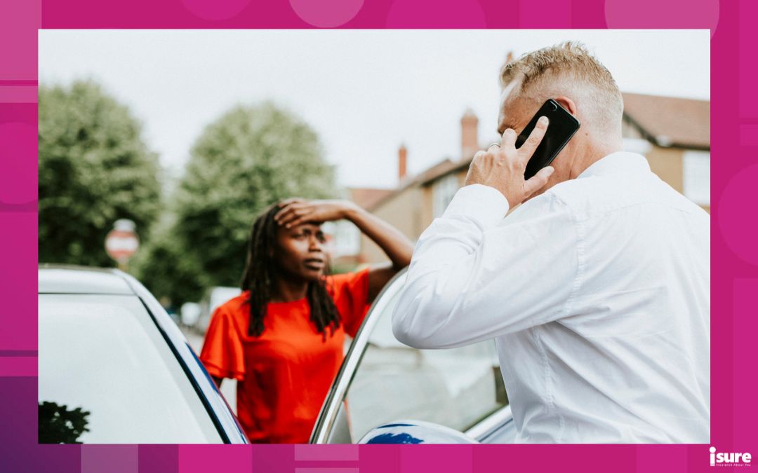 Man calling an insurance after a car accident - statutory accident benefits schedule