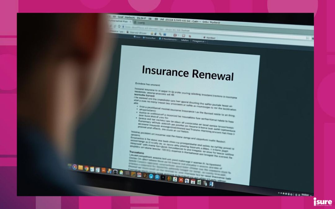 over shoulder close up of someone looking at their insurance renewal that may have been poorly impacted by their driving record