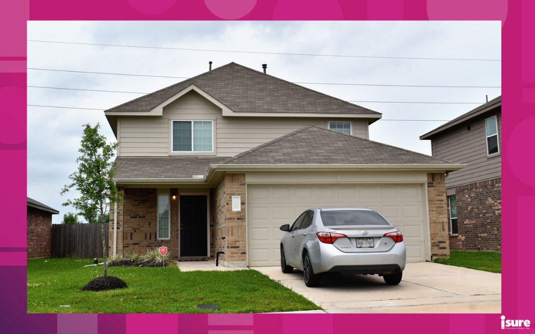04-02-2023, Houston, TX - A luxurious home and economy car in its driveway, exemplifying the need for optional insurance coverage for both car and home