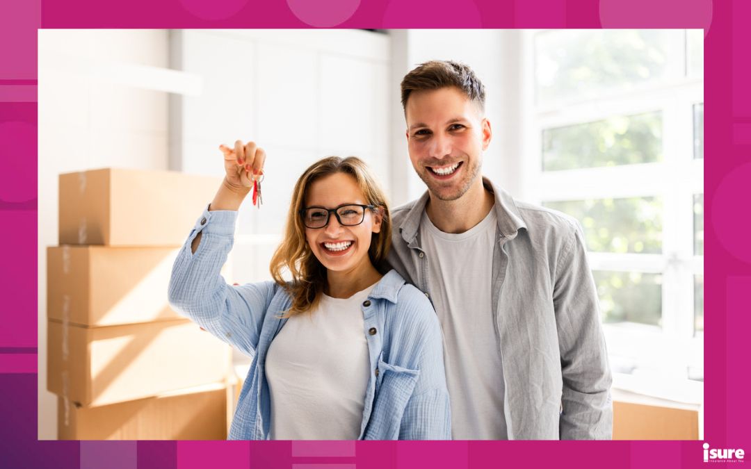 self-employed home ownership - Happy Couple Moving Into New House Or Home Holding Keys