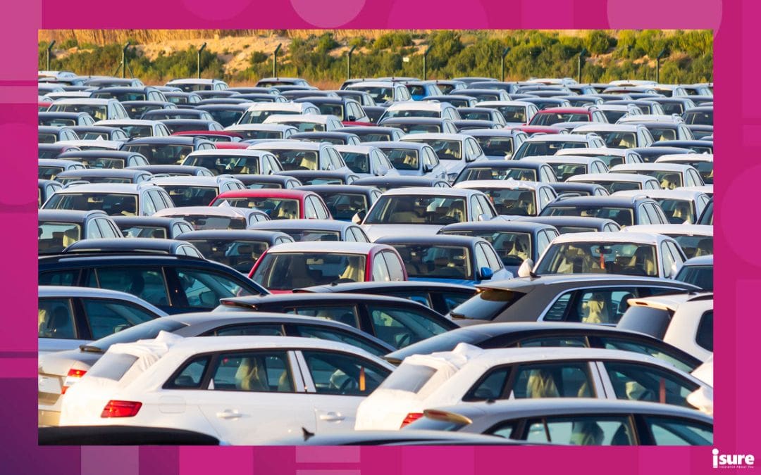 Lots of new cars for sale in a parking - targets of re-VINing